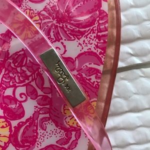 Lilly Pulitzer Fish Shell Floral Jelly Flip Flops Size 9 Sandals Pink Yellow